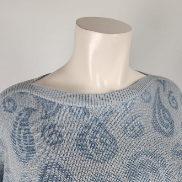 Vintage Express Blue Knit Wool Sweater Dress Size M - Picture 2 of 10